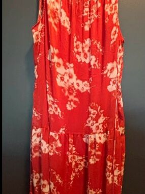 Simply Vera Vera Wang Burnt Orange and White Floral Maxi Dress
